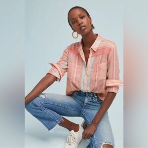 Maeve Calipatria Multicolor Striped Button-Down Shirt